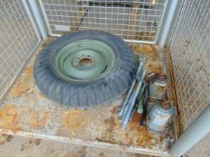 Land Rover 700/16 Bar Grip Good Year Military Spare Wheel and 2 Jacks/ Handles / Wheel Brace etc