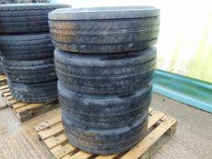 4 x Dunlop 285 / 70R 19.5 SP252 Tyres on 10 Stud Rims - Unused