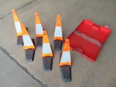 Set of 6 Fold-Down Warning Cones w/ Case