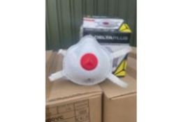 500 (10 Boxes) NEW UNUSED DELTA PLUS HIGH QUALITY DUST RESPIRATOR MASKS CE MARKED WITH VALVE