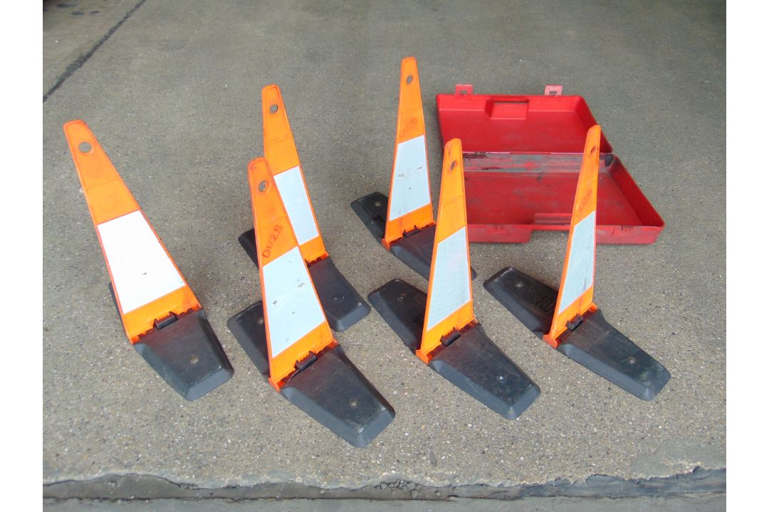 Set of 6 Fold-Down Warning Cones w/ Case - Image 2 of 6