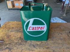 .Castrol Hand Painted unused 1 Gall Fuel/Oil Can with Brass Cap