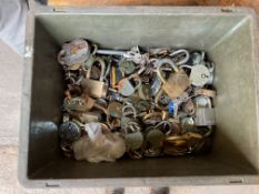 1 X BOX OF BRITISH ARMY PADLOCKS.