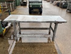 HEAVEY DUTY STEEL LINED WORK SHOP BENCH.