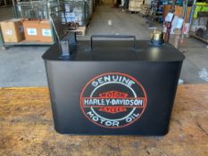 .Harley Davidson Hand Painted unused 1 Gall Fuel/Oil Can with Brass Cap