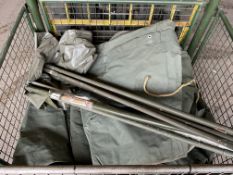 1 X STILLAGE OF UNISSUED VEHICLE TARPAULINS, POLES ETC.