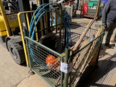 1 X STILLAGE OF TOOLS, FENCING WIRE, WATER PIPE ETC.