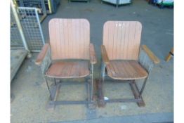 2 x Very Unusual Antique Cinema Seats, Ideal Man Cave, Feature Talking Point etc