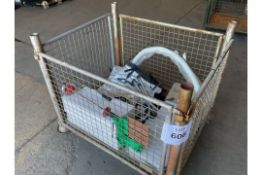 1 X STILLAGE OF ENGINE COVERS,WORK LAMPS,FLOOR TILES. SHRINK WRAP ROLLERS ETC.