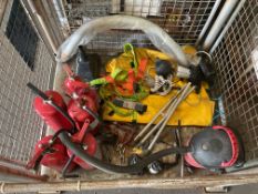 1 x stillage of Work Lamps, Jacks, straps, Tools Etc