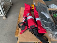 2 x Crew Saver Crewfit 275 N Life Jackets, 6 x Firefighters Aircraft Axe & 4x Pairs Chemical Gloves