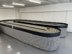 4 Lane Professionally Built Slot Car Racing Circuit c/w Cars Controllers Etc.