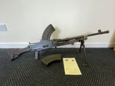 Very Rare 1942 Deactivated 303 Bren Gun MK1 c/w 2 spare mags, folding Bipod legs, Dial Sight etc