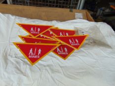 8x New Unissued Mine Field Marker Signs