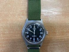 Rare CWC Cabot Watch Co Switzerland British Army W10 Service Watch, Nato Marks, Date 1991