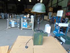 Very Unusual Military Table Lamp Made from Combat Helmet 50 Cal Ammo Box 240V