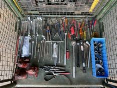 1x Stillage of Various Workshop Jacks, Tools, Sockets, Spanners, Pliers etc