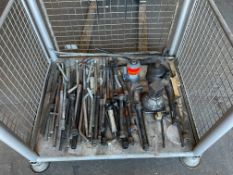 1 x Stillage of: Jacks, Handles, Wheel Spanners etc. Approx 75 pcs from MOD