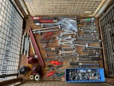 1x Stillage of Various Workshop Jacks, Tools, Sockets, Spanners, Pliers etc