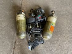 Drager PSS 7000 Self Contained Breathing Apparatus w/ 2 x Drager 300 Bar Air Cylinders