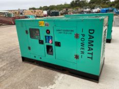 New Unused DAMATT Power 37.5 KVA Diesel Generator.