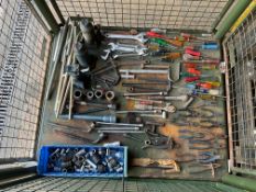 1x Stillage of Various Workshop Jacks, Tools, Sockets, Spanners, Pliers etc