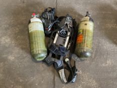 Drager PSS 7000 Self Contained Breathing Apparatus w/ 2 x Drager 300 Bar Air Cylinders