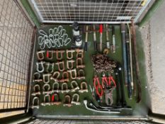 1 x Stillage of 2 x Jacks ,27 x D Shackles, Tools Bars, 5 x Pliers,, 5 x fire axes...Etc