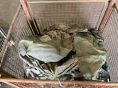 1 x Stillage of various canvas tarpaulins/ vehicle covers