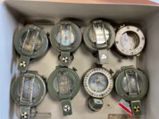 8 x Stanley London British Army Prismatic Compass Brass Nato Marks in Mils