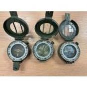 3 x Stanley London British Army Prismatic Compass Brass Nato Marks in Mils