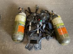 Drager PSS 7000 Self Contained Breathing Apparatus w/ 2 x Drager 300 Bar Air Cylinders