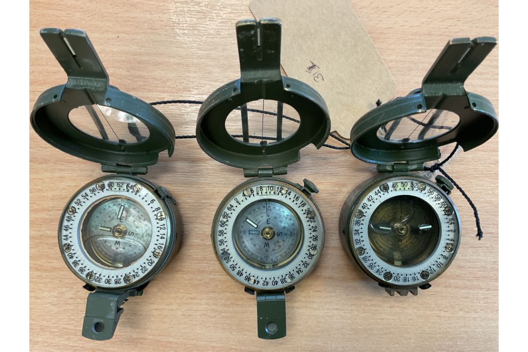 3 x Stanley London British Army Brass Prismatic Compass Nato Markings - Image 4 of 5