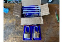 12 x new Unissued Brass Long Shackle 60mm Cylinder padlocks