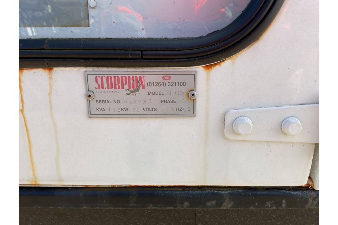 Scorpion Power System Generator 3 phase 115 Kva 415V, 50 Hz from MOD - Image 8 of 14