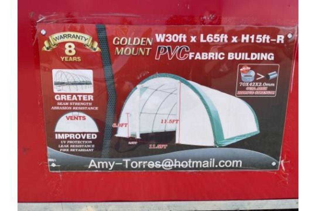 Heavy Duty Building W30' x L65' x H15' New Unissued - Image 2 of 2
