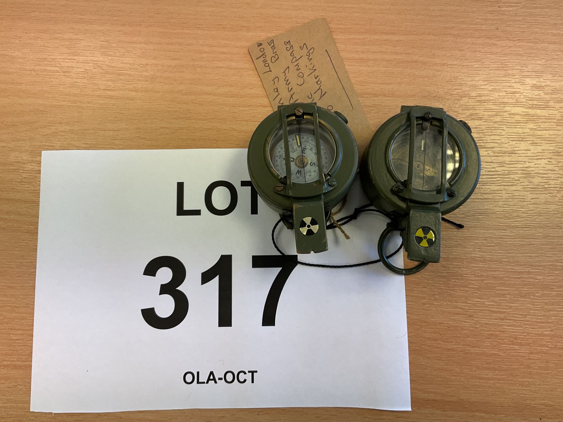 2 x Stanley London British Army Brass Prismatic Compass Nato Markings - Image 4 of 4