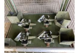 4 X VEHICLE 7.62 GPMG PINTLE MOUNTS C/W CATCHER BOXES.