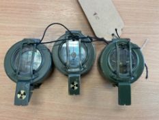 3 x Stanley London British Army Brass Prismatic Compass Nato Markings
