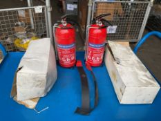 2 x New Unissued 2kg Vehicle Fire Extinguisher c/w Brackets etc