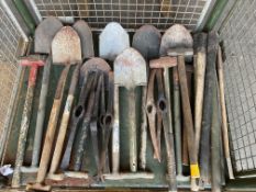 1 x Stillage (x 25) Shovels, Picks, Hammers Helves MoD Stock