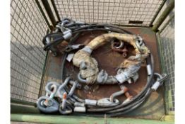 3 x Unissued etc 2 Leg FV Recovery Steel Ropes c/w 8 D Shackles