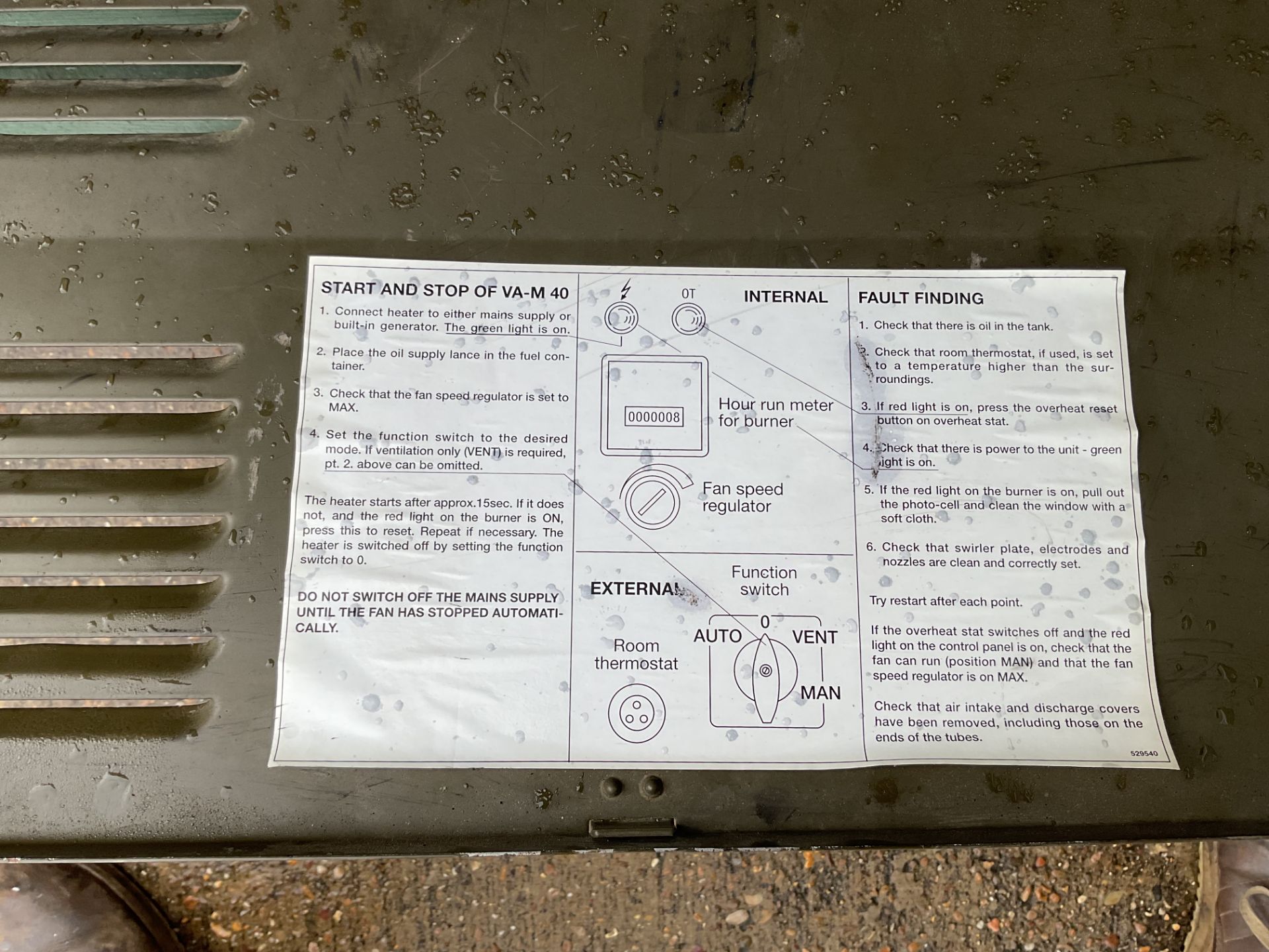 Dantherm VAM 40 Portable Workshop / Building Heater 230V c/w Accessories as shown - Image 42 of 43