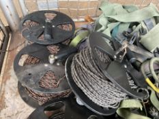 1 x Stillage 5 Telephone Cable Reels, Ratchet Straps, Bungees, etc