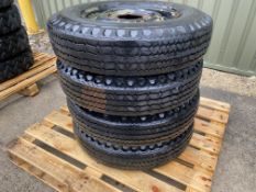 6,50 x 16 Camac Tyres on LR Rims X 4, 8 Ply Rating