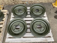 Qty 4 x Land Rover Rims Unused, NATO Green