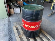 1 x New Unissued 205 Litre Drum of Texaco Hydraulic Oil, MoD Reserve Stock