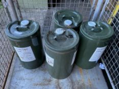 4 x 25 Litre Drums of Ultra Safe OX 40 Hydraulic Oil New Unissued MoD Stock