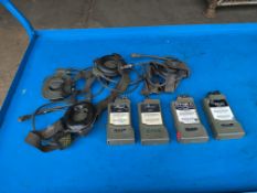 4x British Army Selex PRR Radios c/w Headsets