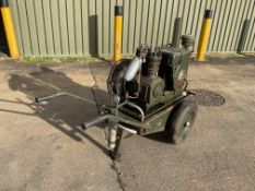 2 x Cyl, De Vilbiss APW527 Mobile Paint Spraying Compressor from MoD with regulators, Filters ETC.